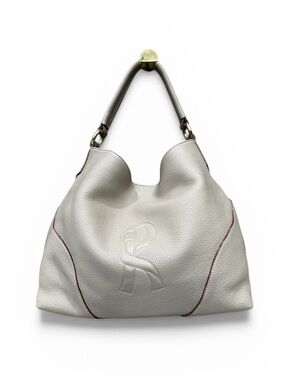 Roberta di Camerino Pebbled Leather Hobo Bag Large | Embossed R Logo Tote